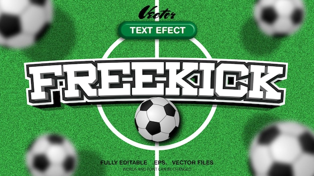 Efecto de texto editable freekick vector premium