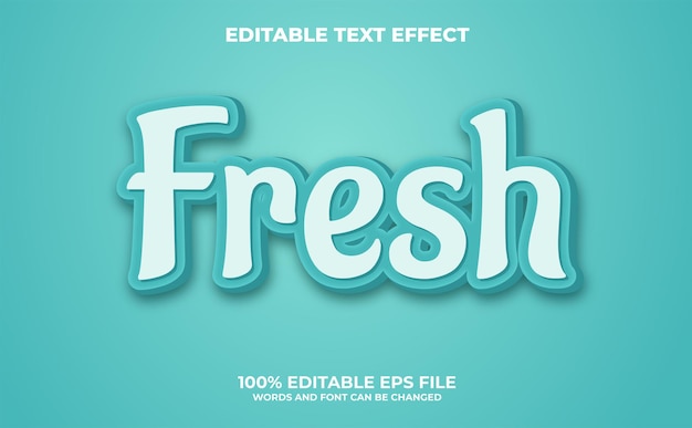 Efecto de texto editable fresco con estilo moderno y abstracto vector premium