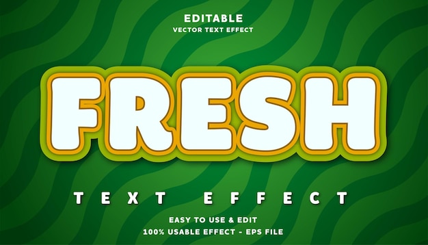 efecto de texto editable fresco con estilo moderno y simple