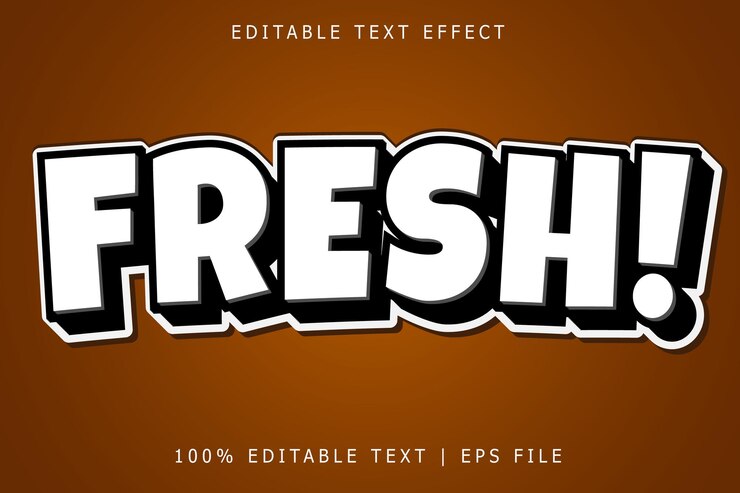 Vector efecto de texto editable fresco estilo simple de relieve en 3 dimensiones