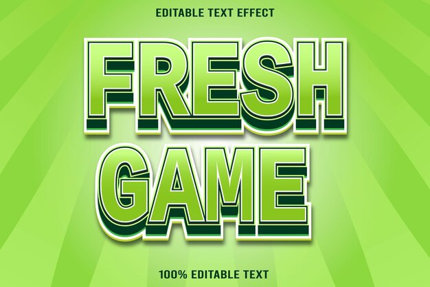 Efecto de texto editable fresco del juego estilo de dibujos animados en relieve 3D