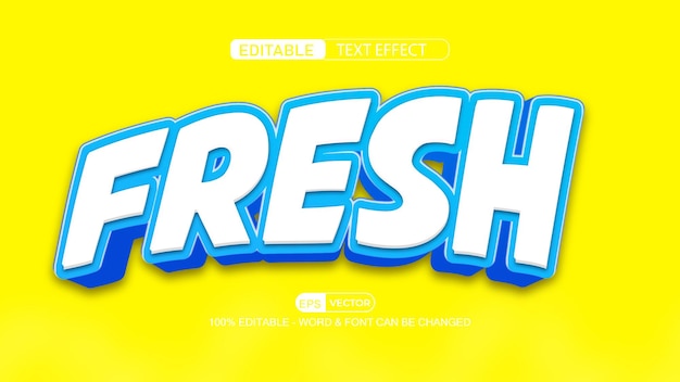 Efecto de texto editable fresco Vector estilo 3d