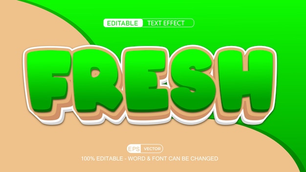 Efecto de texto editable fresco Vector estilo 3d