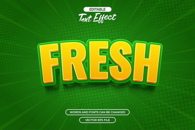 Efecto de texto editable fresco