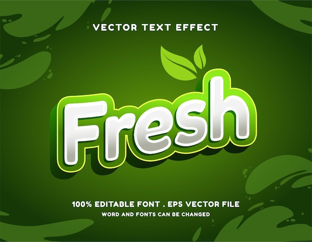 Vector efecto de texto editable fresco