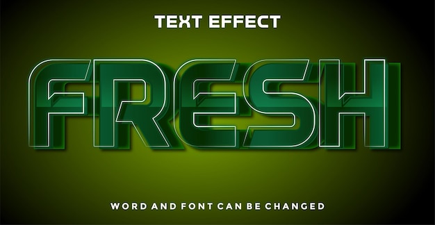 Efecto de texto editable fresco
