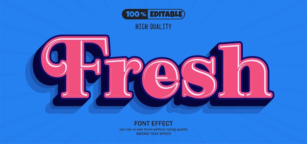 Efecto de texto editable fresco