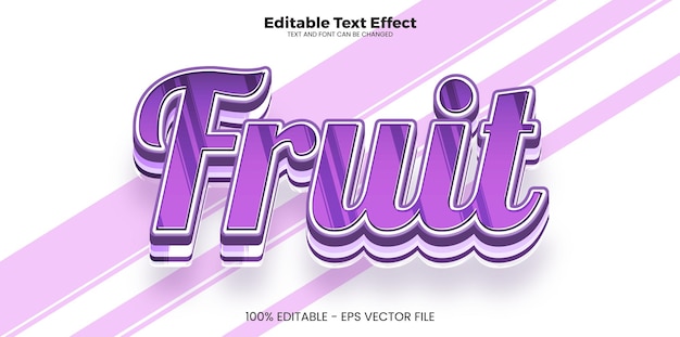 Efecto de texto editable de frutas en estilo de tendencia moderna.