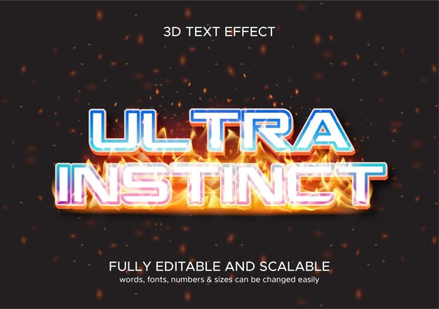 efecto de texto editable fuego 3d