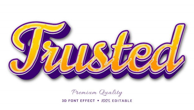Efecto de texto editable fuerte y elegante - confiable