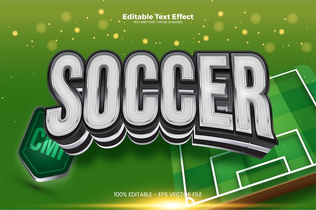 Vector efecto de texto editable de fútbol en estilo moderno de tendencia