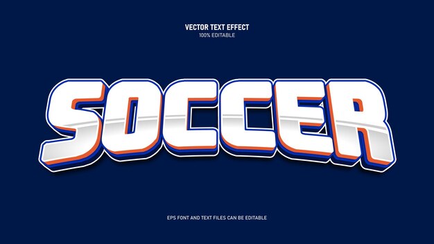 Efecto de texto editable para fútbol estilo de texto de deporte clásico
