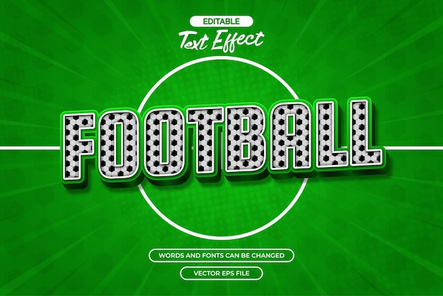 Efecto de texto editable para fútbol
