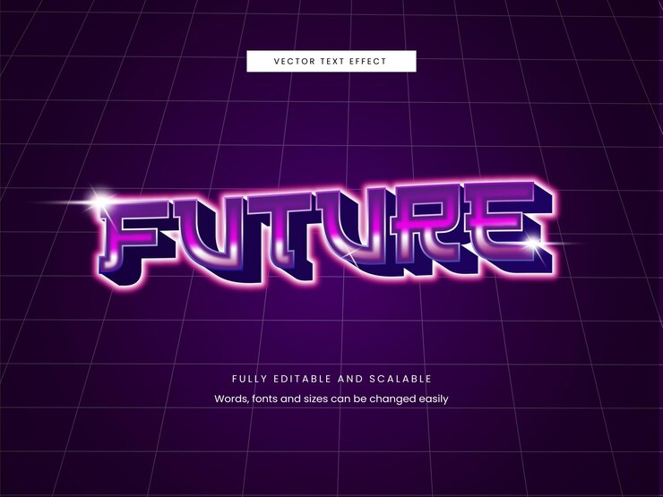 Efecto de texto editable futuro