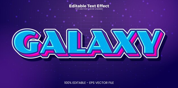 Efecto de texto editable de Galaxia en el estilo de tendencia moderna de la música