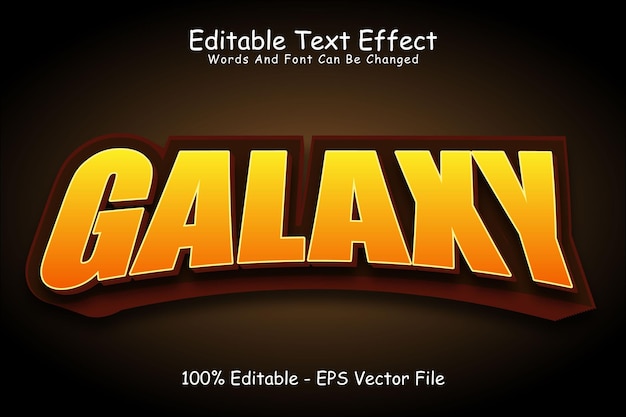 Efecto de texto editable Galaxy 3 dimensión en relieve estilo moderno