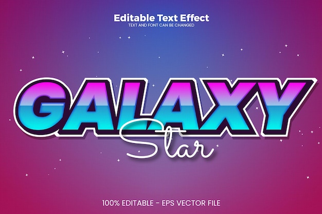 Efecto de texto editable galaxy en estilo de tendencia moderna