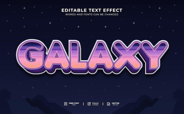 Efecto de texto editable galaxy