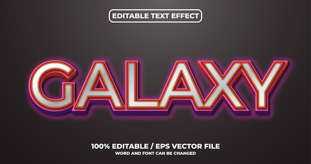 Efecto de texto editable galaxy