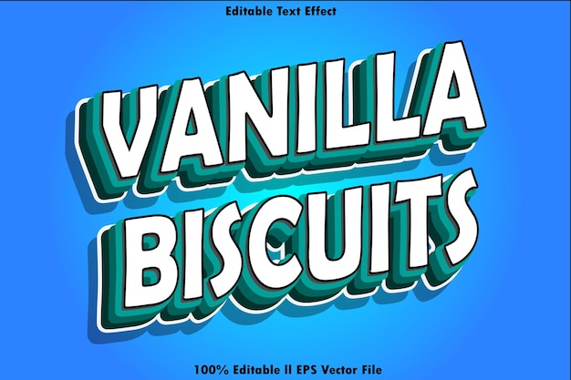 Efecto de texto editable para galletas de vainilla