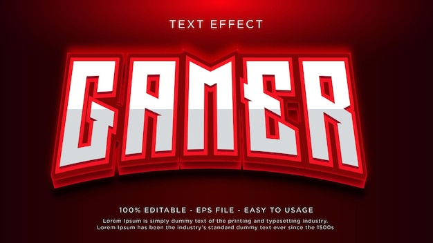 Efecto de texto editable para gamers en 3D