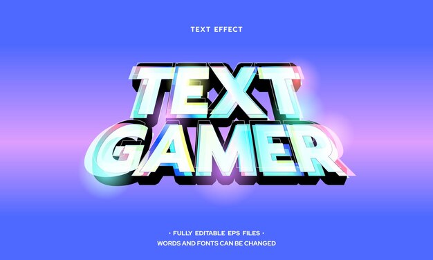 Efecto de texto editable para gamers en 3D
