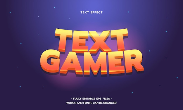 Efecto de texto editable para gamers en 3D