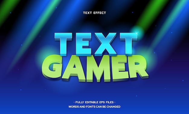 Efecto de texto editable para gamers en 3D