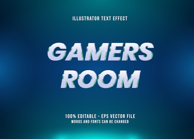 Efecto de texto editable Gamers Room con falla