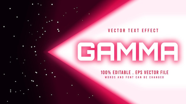 Vector efecto de texto editable gamma