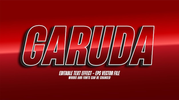 Efecto de texto editable garuda 3d