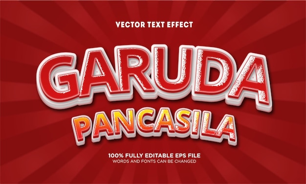 efecto de texto editable garuda pancasila