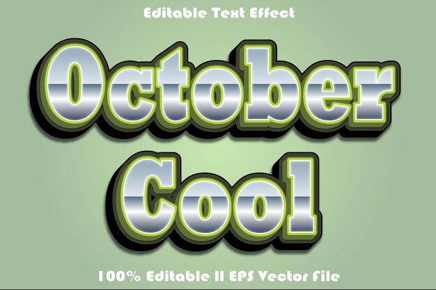 Efecto de texto editable genial de octubre