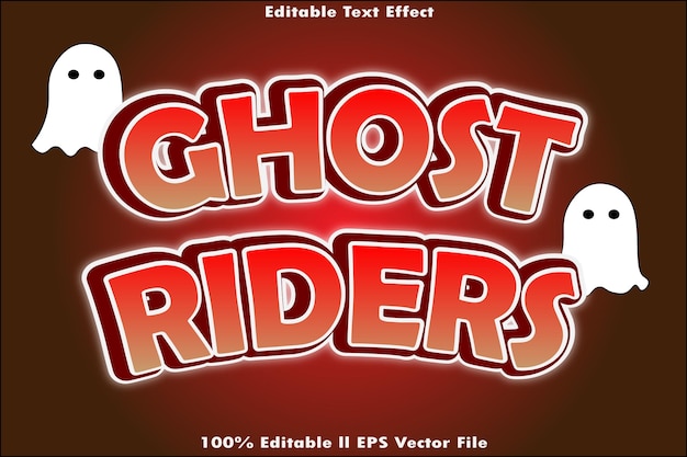 Efecto de texto editable de Ghost Riders