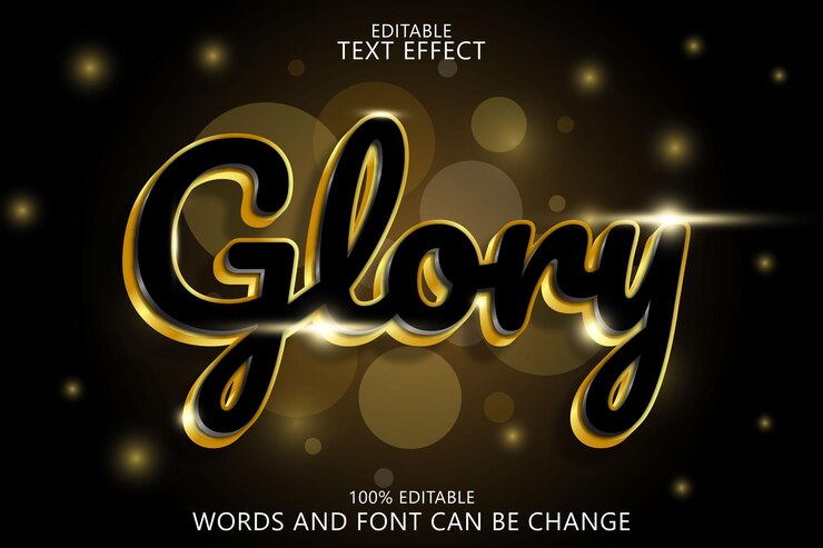 Vector efecto de texto editable gloria realzar estilo de lujo