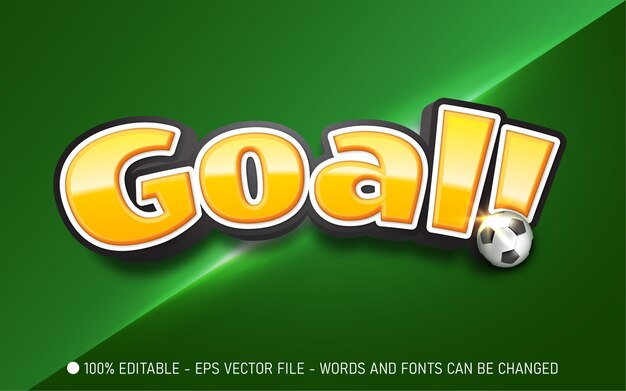 Efecto de texto editable, Goal! ilustraciones de estilo