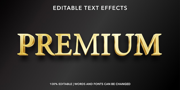 Efecto de texto editable gold premium