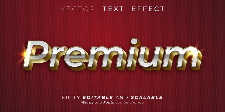 Vector efecto de texto editable golpea ilustraciones plateadas de estilo 3d