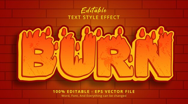 Efecto de texto editable, grabar texto en estilo de combinación de color rojo