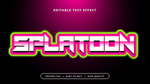 Efecto de texto editable Gradiente de brillo rosa Splatoon texto sobre fondo rosa oscuro