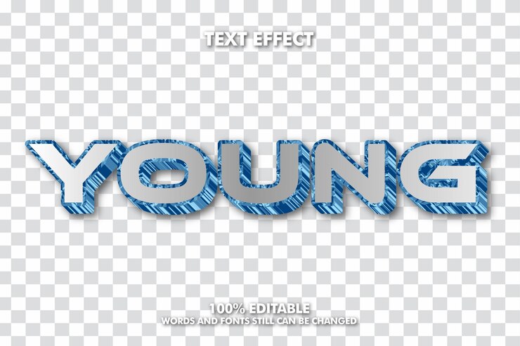 Vector efecto de texto editable con gradiente y fondo transparente editable