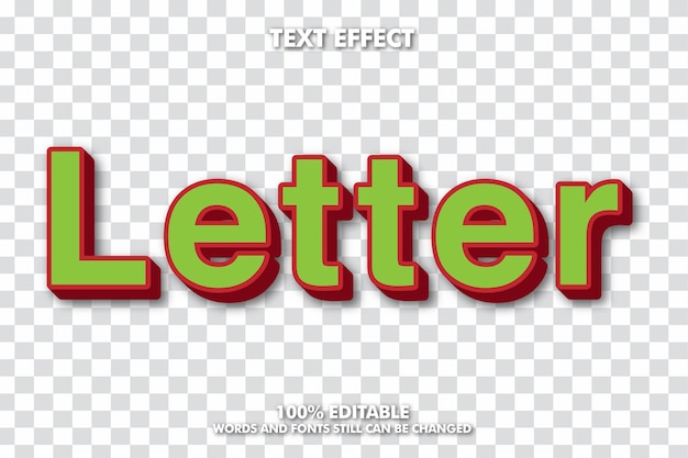 Efecto de texto editable con gradiente y fondo transparente editable