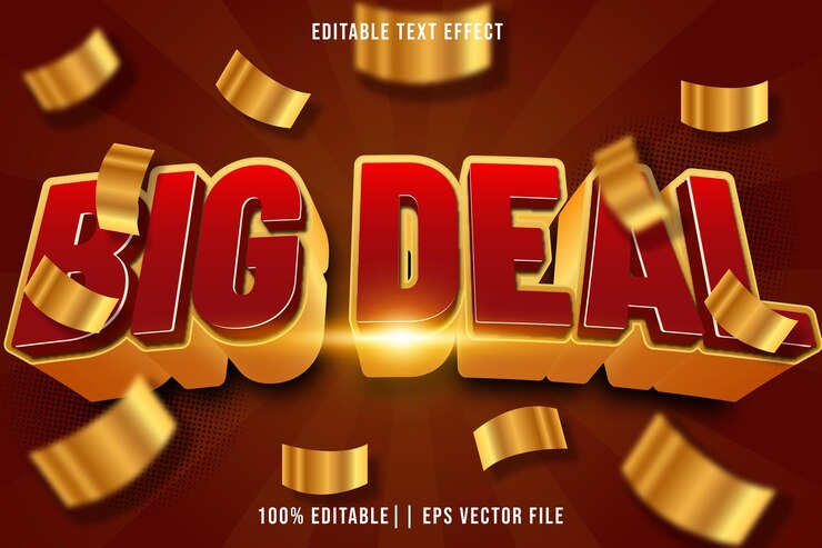 Vector efecto de texto editable de gran alcance estilo de gradiente 3d