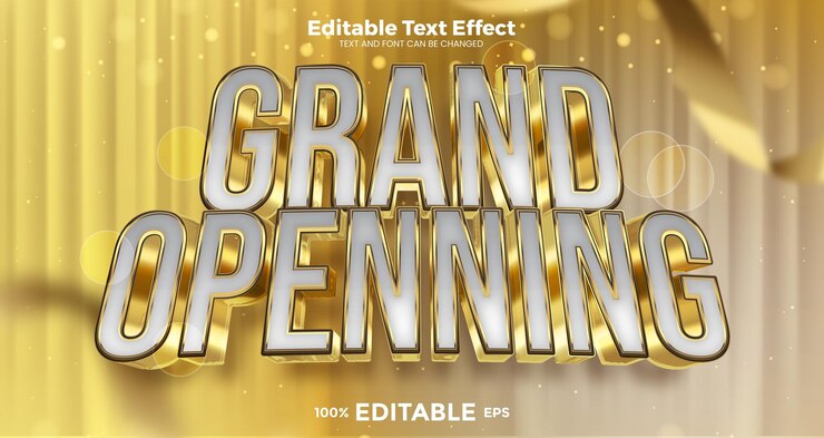 Vector efecto de texto editable de gran apertura en estilo de tendencia de san valentín