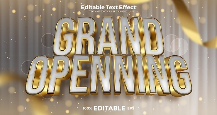 Vector efecto de texto editable de gran apertura en estilo de tendencia de san valentín