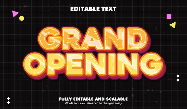 Efecto de texto editable de gran apertura