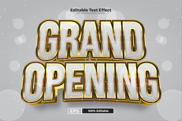 Efecto de texto editable de gran inauguración en estilo de tendencia moderna