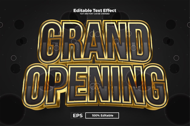 Efecto de texto editable de gran inauguración en estilo de tendencia moderna