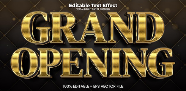 Efecto de texto editable de gran inauguración en estilo de tendencia moderna
