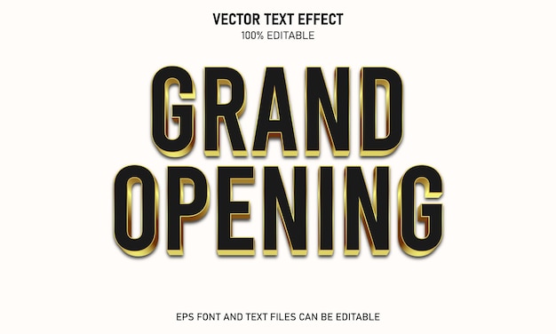 Efecto de texto editable de gran inauguración
